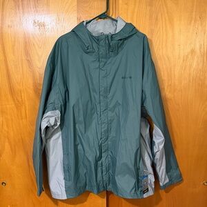 Columbia Teal and Gray Hooded Jacket